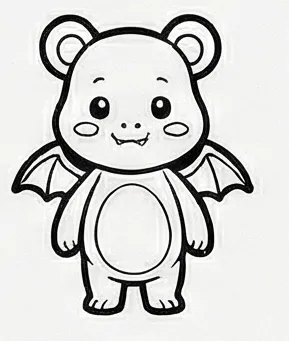a drawing of a bear with wings.webp